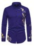 Men's Long-sleeved Shirt With Golden Printing