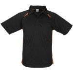 Kids Splice Golf Shirt Black Orange