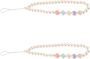 Heart Beads Phone Lanyard Wrist Strap With Imitation Pearls Anti-lost Hang