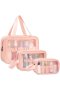 Senza Waterproof Transparent Travel Toiletry Bags Pink