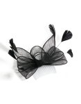 Black Loop Feather Fascinator Hair Comb