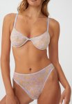 Cotton On Y2K Mesh Underwire Bra - Layered Psychedelic Floral
