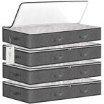 90L Underbed Storage Containers Clothes Blankets Winter & Handles Grey