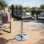 Swivel Bar Stool Adjustable Height Chair - White