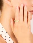 Goldair Gold Plated Vintage Green Pebbles Ring - M l