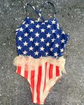 American Flag Swimming Costume 6Y