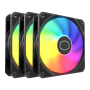 Cooler Master Masterfan 120 Lite A-rgb Case Fan Set 3-PACK With Vibrant A-rgb Lighting Reinforced Pbt Frame And Ideal For Minimalist PC Builders Black Colour
