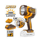 Ingco CWLI20887 Work Lamp 20V Ps+c l 2500LUMENS Kit 1BATT.