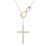 Moissanite Diamond 925 Sterling Silver Infinity Faith Cross Necklace