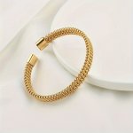 1PC Stainless Steel Open Bangle For Men Women