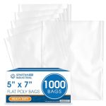 5" X 7" Open-end Flat Poly Bags 1000 Count - 2 Mil Clear Plastic Bags For Packaging And Storage - No Adhesive Strip -