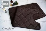 Simon Baker 2PC Memory Foam Bath Mat Set - Chocolate - Chocolate 50CM X 80CM