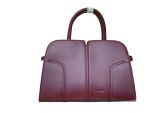Elegant Structured Top-handle Satchel- Maroon