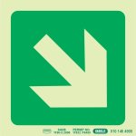 Photoluminescent 190MM Safety Sign -E31-DIAGONAL Arrow Down And Right