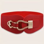 1PC Red black Elastic Girdle Stylish Wide Waistband Vintage Business Style Dress Coat Belts For Women