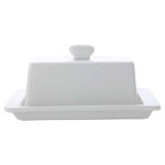 Basics White Square Covered Butter
