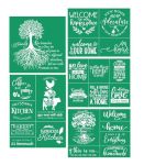 Dgaga Family Silk Screen Stencils Reusable Self Adhesive Screen Printing Stencils Home Cook Mesh Transfers Stencils For Craft We