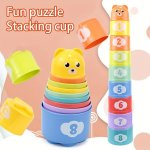 Random Colors Puzzle Early Education Stacking Cup Rainbow Tower Toy Ring Cup Stacking Fun Toy Beach Toys Festival Gifts Birthday