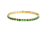 Elegant Green Tennis Bracelet-vintage Bohemian Style Hypoallergenic Copper