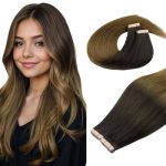 Doores Tape In Hair Extensions Human Hair Chocolate Dip Color Melt 10 Inch 60G 40PCS Human Hair Extensions Natural Hair Extensio