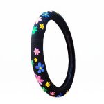Embroidered Flower Steering Wheel Cover 15 Inch
