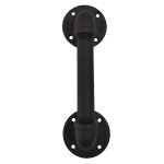 Industrial Steel Pipe Door Handle Matt Black 28 X 8.5CM