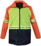 3-TONE Fleece Lined Fluorescent Reflective Jacket - Lime orange navy S