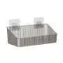 2 Pack - Medium Sized Wall-mounted Bathroom Shelf - Transparent Grey