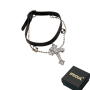 Dark Gothic Black Cross Pendant Choker Edgy Unique Necklace