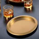 Round Bar Tray Gold Silver - Silver