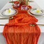 1PC Orange Cheese Table Runner Gauze Table Runner Translucent Table Runner Boho Or Rustic Wedding Table Decorations For Wedding Decorations Arch Drapes Bridal Shower