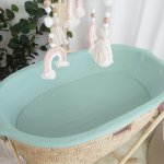 Moses Basket Liner And Fitted Sheet Only Sage Green