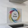 Decorative Glass Wall Tile 598 X 650 X 6MM Customized Print