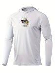 Men's Performance Fishing Hoodie - Long Sleeve Breathable Sun Protection Lightweight Angling Shirt
