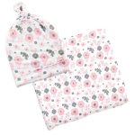 Floral Bamboo Blanket & Beanie Set By