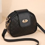 Women's MINI Quilted Crossbody Bag Small Pu Leather Shoulder Bag With Embroidery Vintage Casual Chain Strap Round Purse Versatil