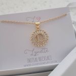K14 - Stunning Initial Letter Necklace On Personalized Card Gold Cz Stainless Steel - L Initial - CB0111385