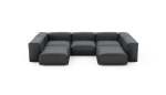 U-shape Sofa - Velvet - Dark Grey - 314CM X 220CM