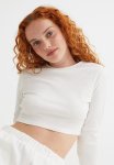 Ribbed Cropped Top - White