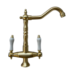 B Series - Brushed Gold Large Spout Dual-lever Swivel Mixer