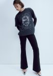 Flared Tailored Trousers - Black