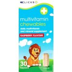Clicks Multivitamin Chewables Raspberry 30 Tablets