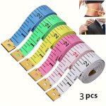 3PCS 150CM 60INCH Tape Measure Measuring Tape For Body Double Scale Sewing Flexible Ruler For Weight Loss Body Measurement Tailo