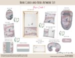 Cot Duvet Bedding Boho Cloud And Bird Artwork Set