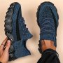 Men's Knit Breathable Running Shoes Lace Up Comfy Soft Sole Sneakers For Outdoor Jogging All Seaons