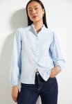 Light Blue Lace Cotton Woven Shirt