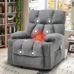 Massage Recliner Chair Overstuffed Rocker Lazy Boy Chairs With Vibration&gently Heat Fabric Ergonomic Manual Nursery Chair For L