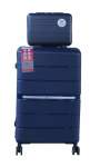 Smte Unbreakable Travel Luggage 2 Piece Suitcases Spinner 22 Royal Blue With Keychain