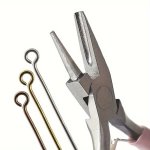 11.43CM Precision Jewelry Pliers Set - Half Round Wire Bending & Shaping Tools For Diy Crafts And Home Repairs Carbon Steel Jewe