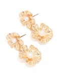Goldair Gold Diamante Doorknocker Rectangle Stud Earrings